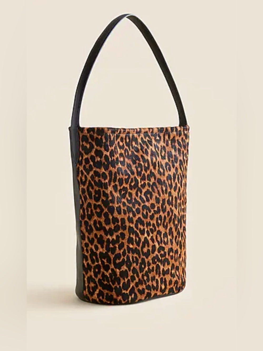 NWOT New JCrew Berkeley Bucket in leopard print calf hair and leather